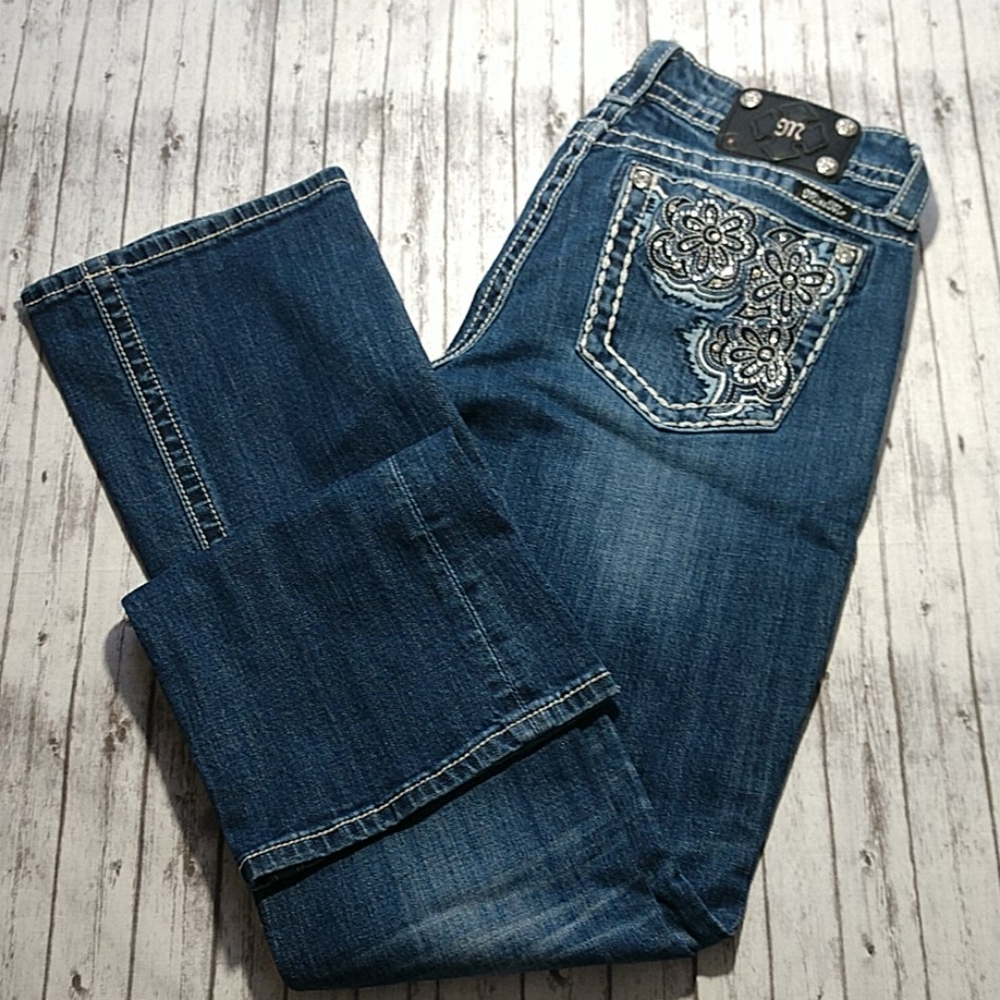Miss Me Embellished Boot Cut Blue Jeans